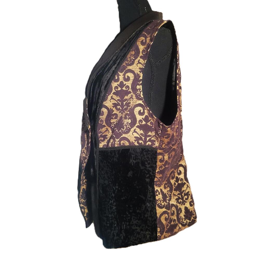 Coldwater Creek Phoebe Brocade Velvet Patchwork Vest - Size 2X (20W-22W) - Picture 2 of 9